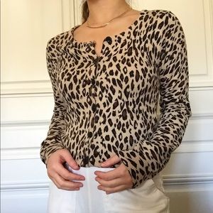 H&M cheetah cardigan